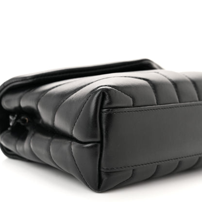 Saint Laurent Calfskin Y Quilted Monogram Monochrome Toy Loulou Crossbody Bag Black 9 of 10