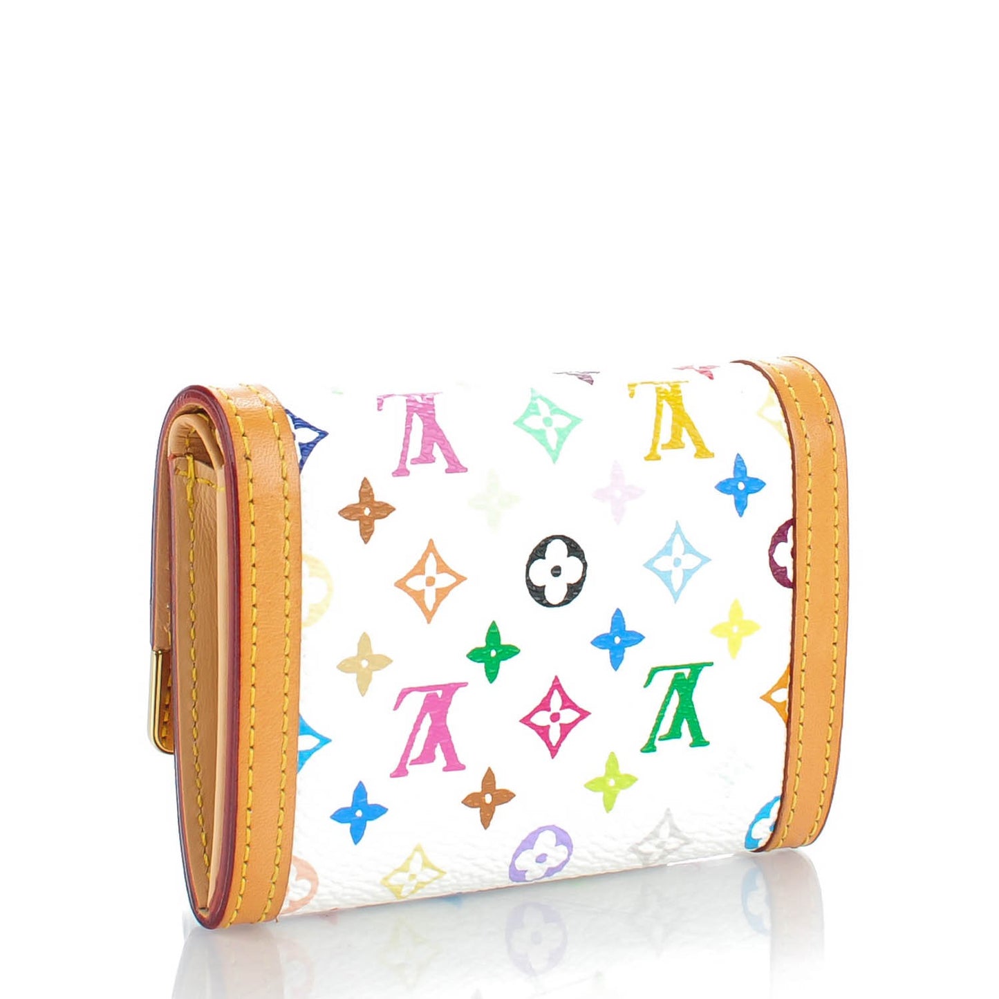 Monogram Multicolor Porte-Monnaie Plat Coin Purse White