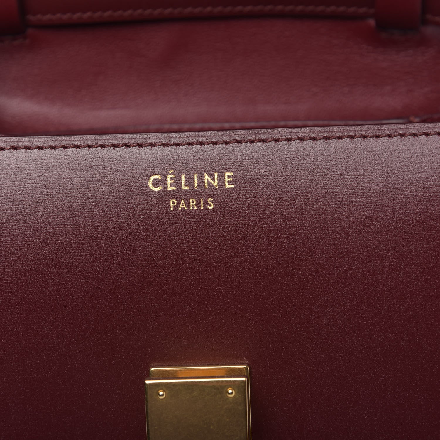 Celine Box Calfskin Small Classic Box Flap Bag Burgundy 6 of 9