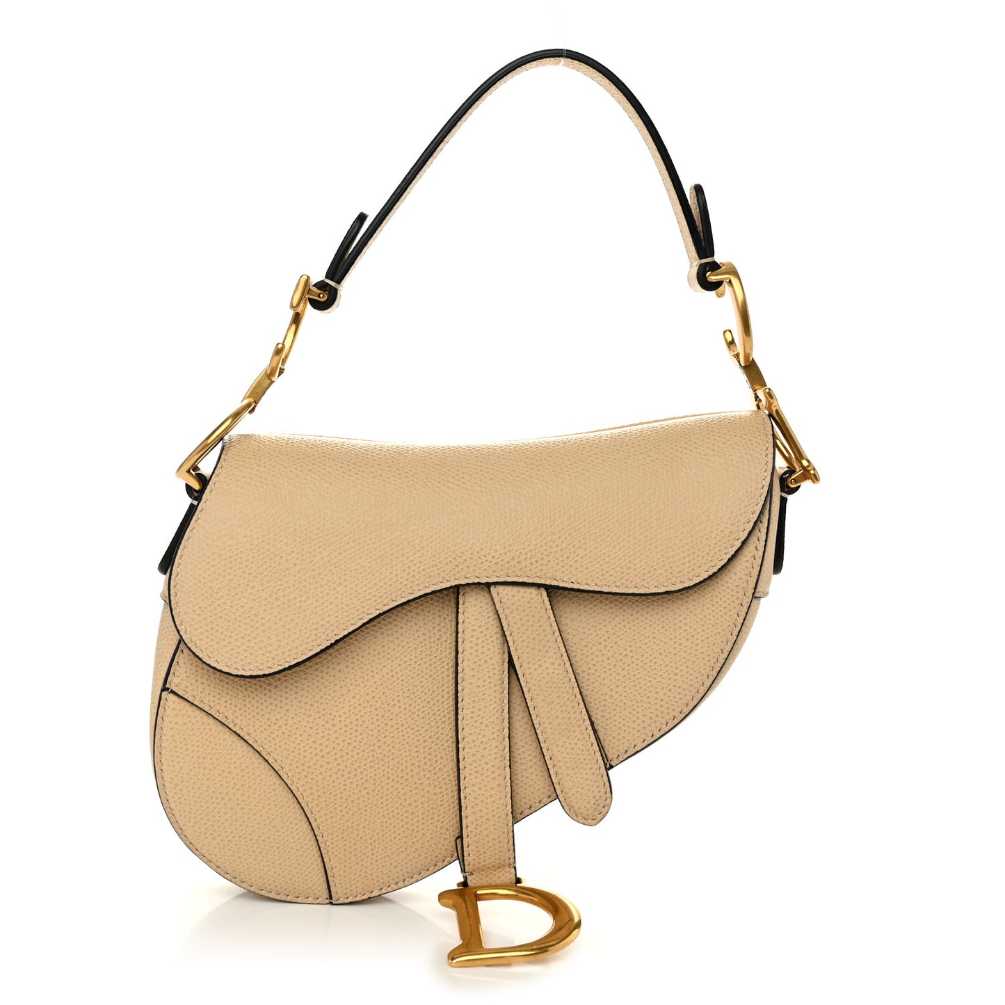 Grained Calfskin Saddle Bag Warm Taupe