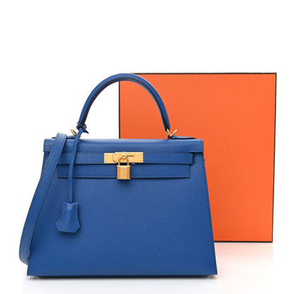Hermes Epsom Kelly Sellier 28 Bleu France 11 of 11