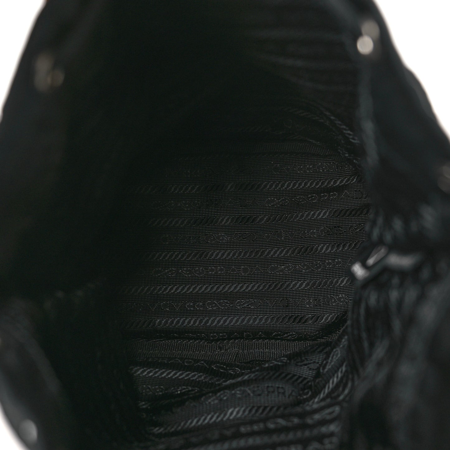 Saffiano Tessuto Nylon Vela Bucket Wristlet Black