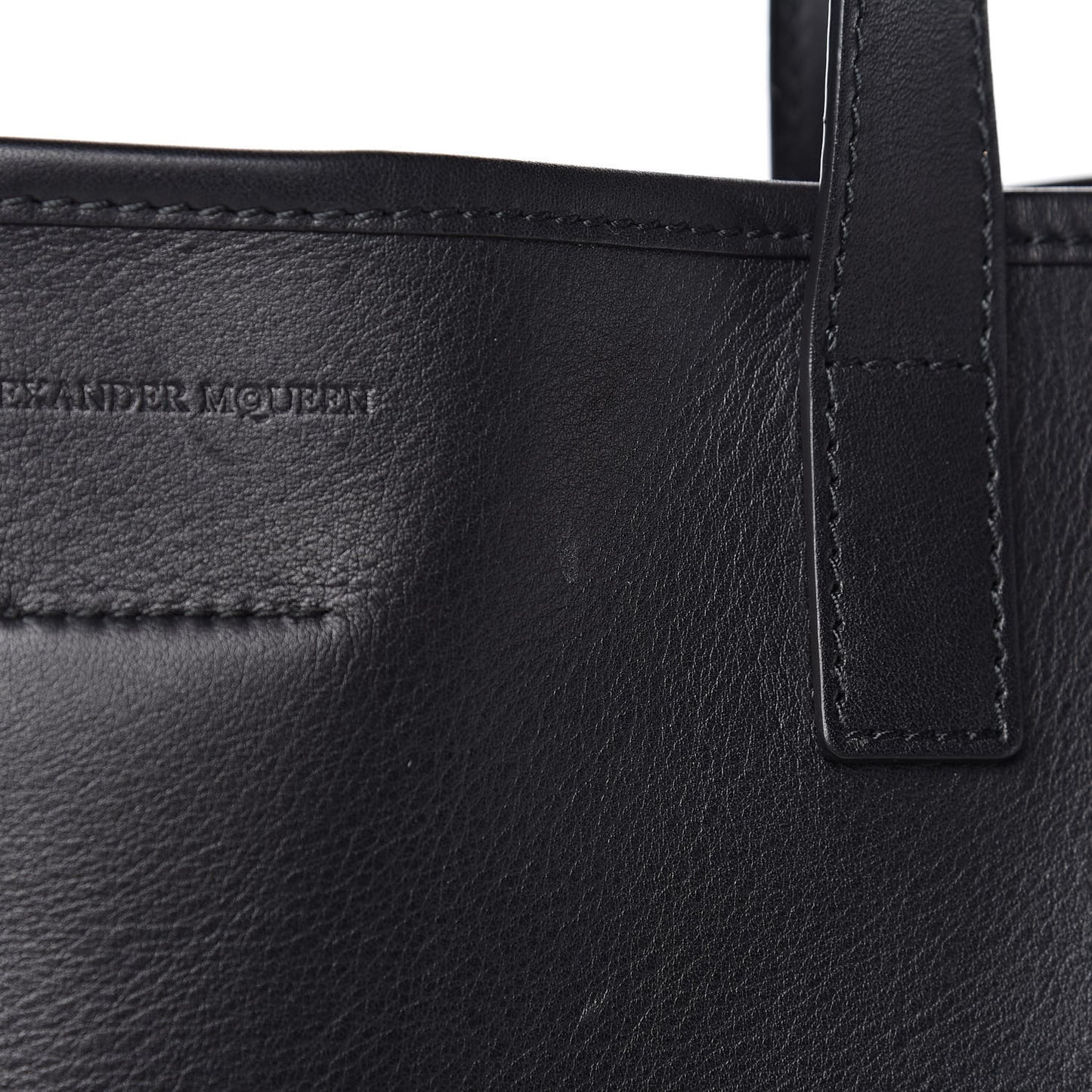 Calfskin Perforated Skull Tote Black