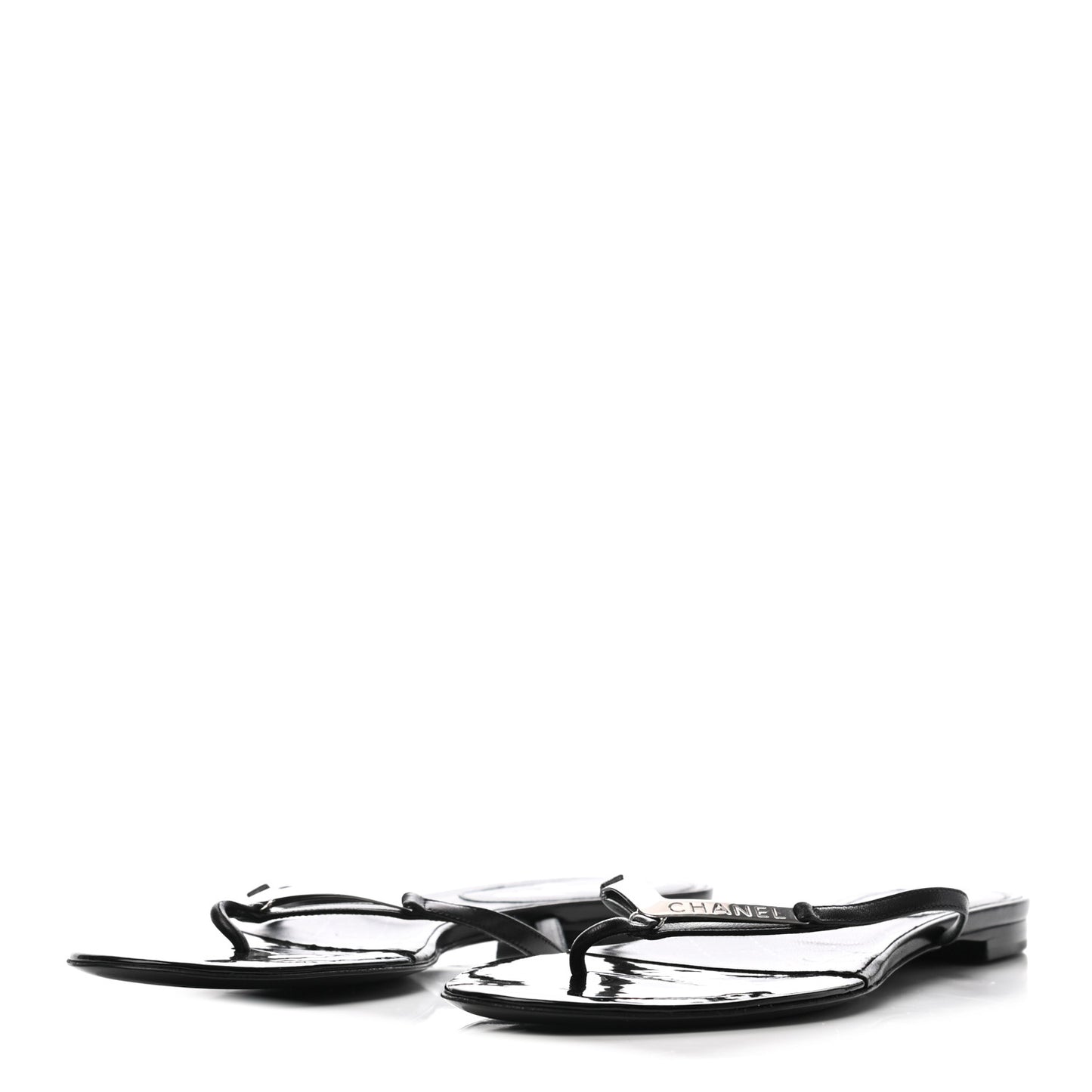 Lambskin Thong Sandals 39.5 Black