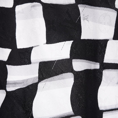 Louis Vuitton Silk Wool Graphic Flower Scarf Black 11 of 12