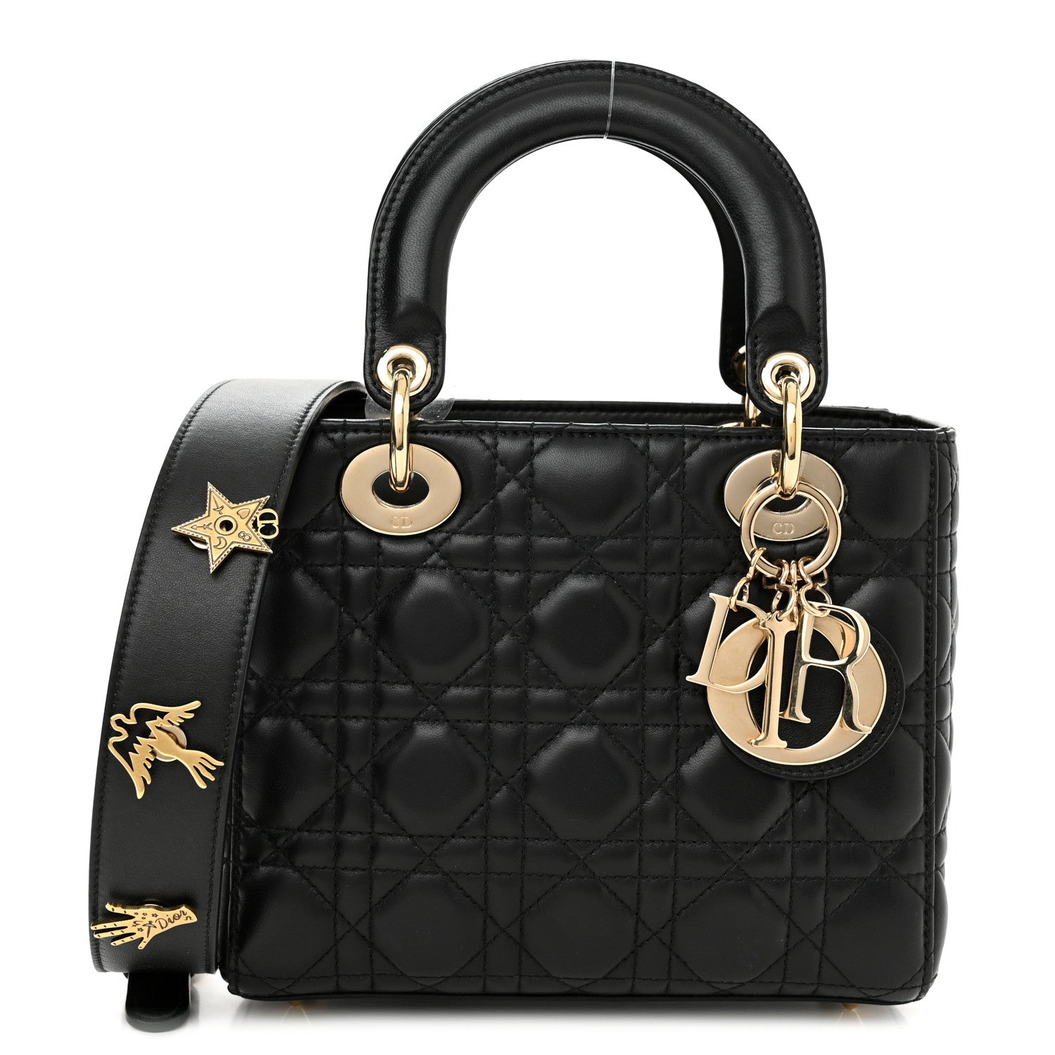 Christian Dior Lambskin Cannage Small Lucky Badges My Lady Dior Black 1 of 11