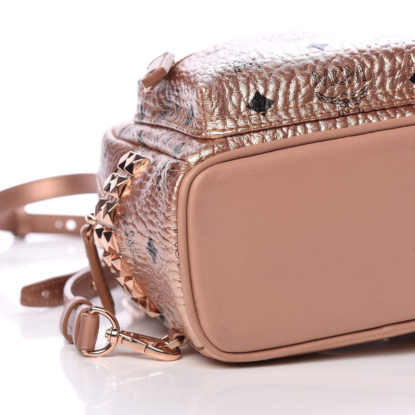 Metallic Visetos Studded X-Mini Bebe Boo Backpack Champagne Gold
