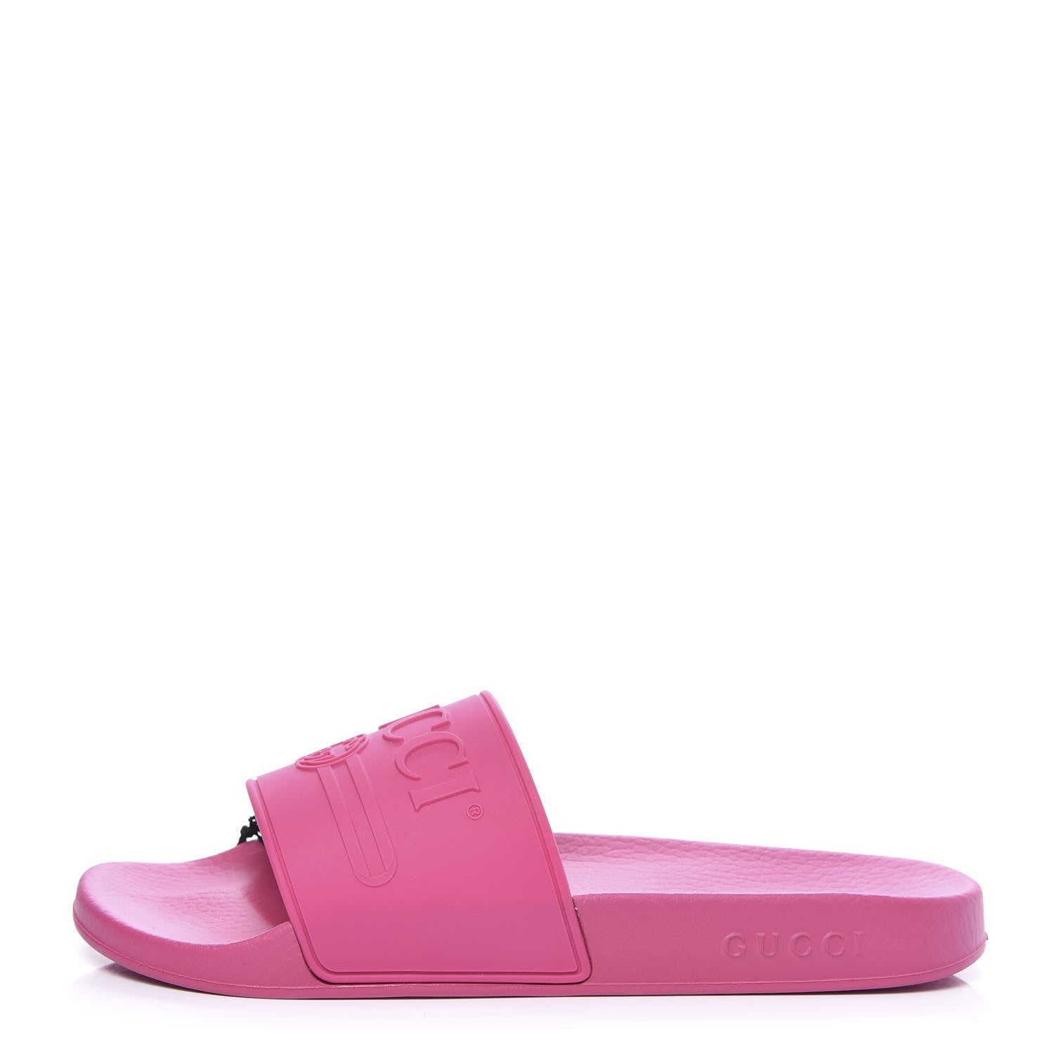 Gucci Rubber Logo Stamped Mens Slide Sandals 8 Fuchsia 1 of 9