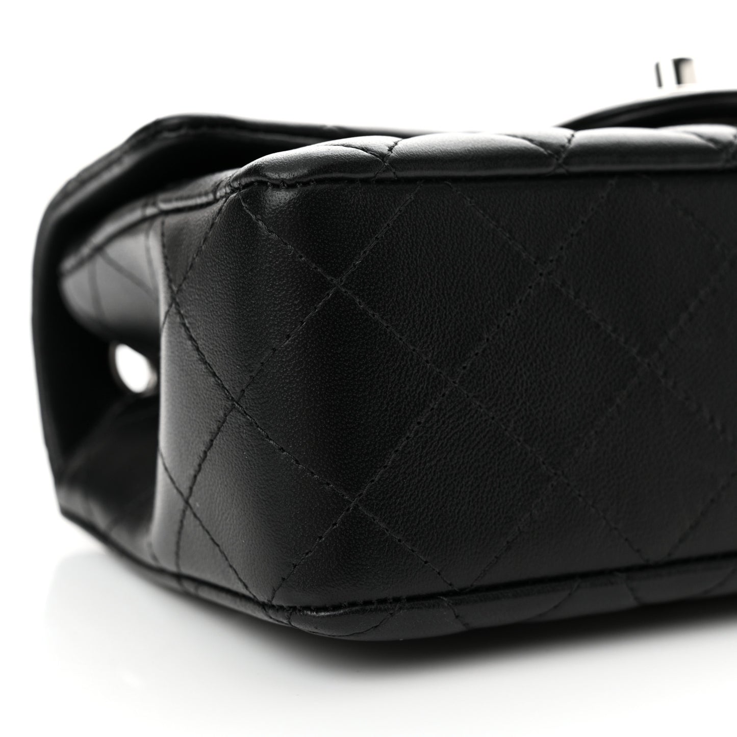 Lambskin Quilted Mini Rectangular Flap Black