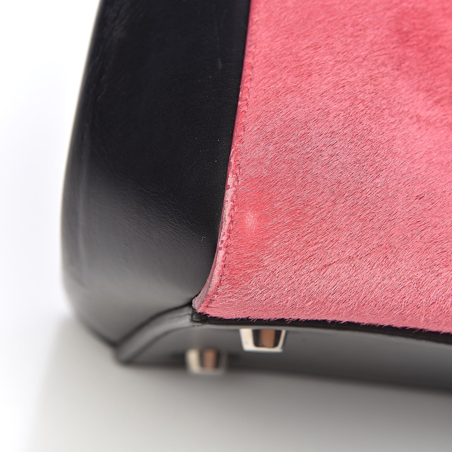 Celine Pony Hair Calfskin Small Tri-Color Edge Shoulder Bag Pink 13 of 15