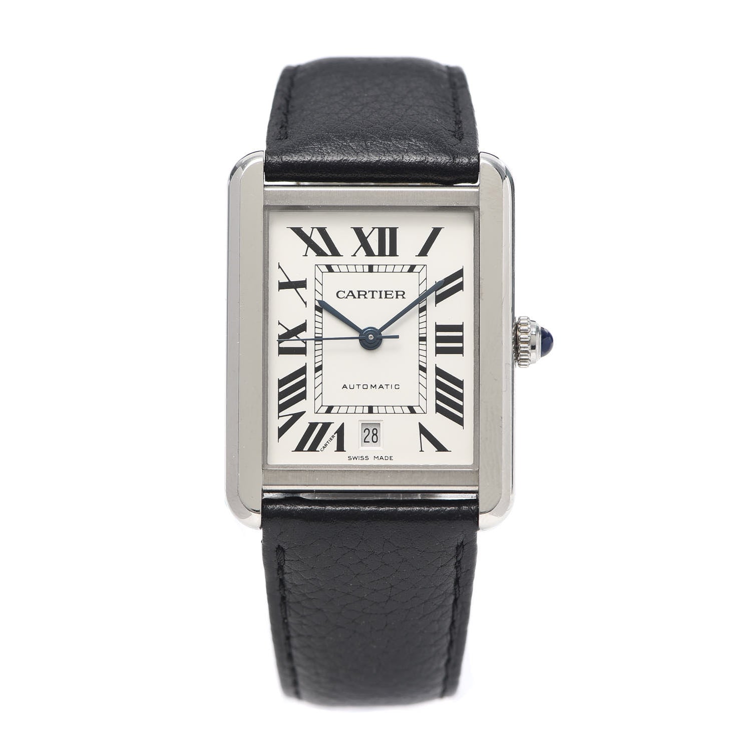 Cartier Stainless Steel Calfskin 31mm Tank Solo Automatic Watch 1 of 7