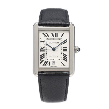 Cartier Stainless Steel Calfskin 31mm Tank Solo Automatic Watch 1 of 7