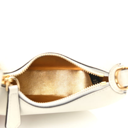 Fendi Vitello Grace Matte Nano Fendigraphy Hobo Charm White Ice 4 of 9