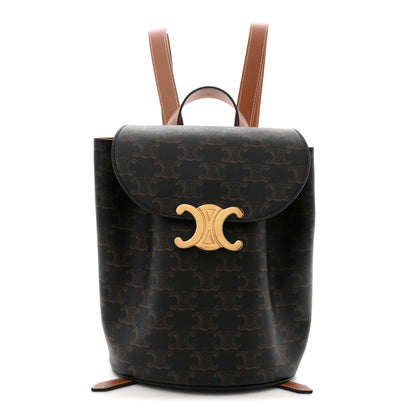 Celine Triomphe Canvas Calfskin Bonnie Backpack Tan 1 of 10