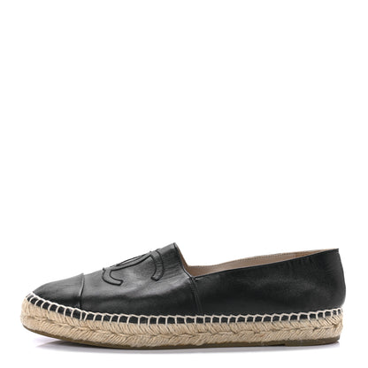 Chanel Lambskin CC Espadrilles 38 Black 1 of 10