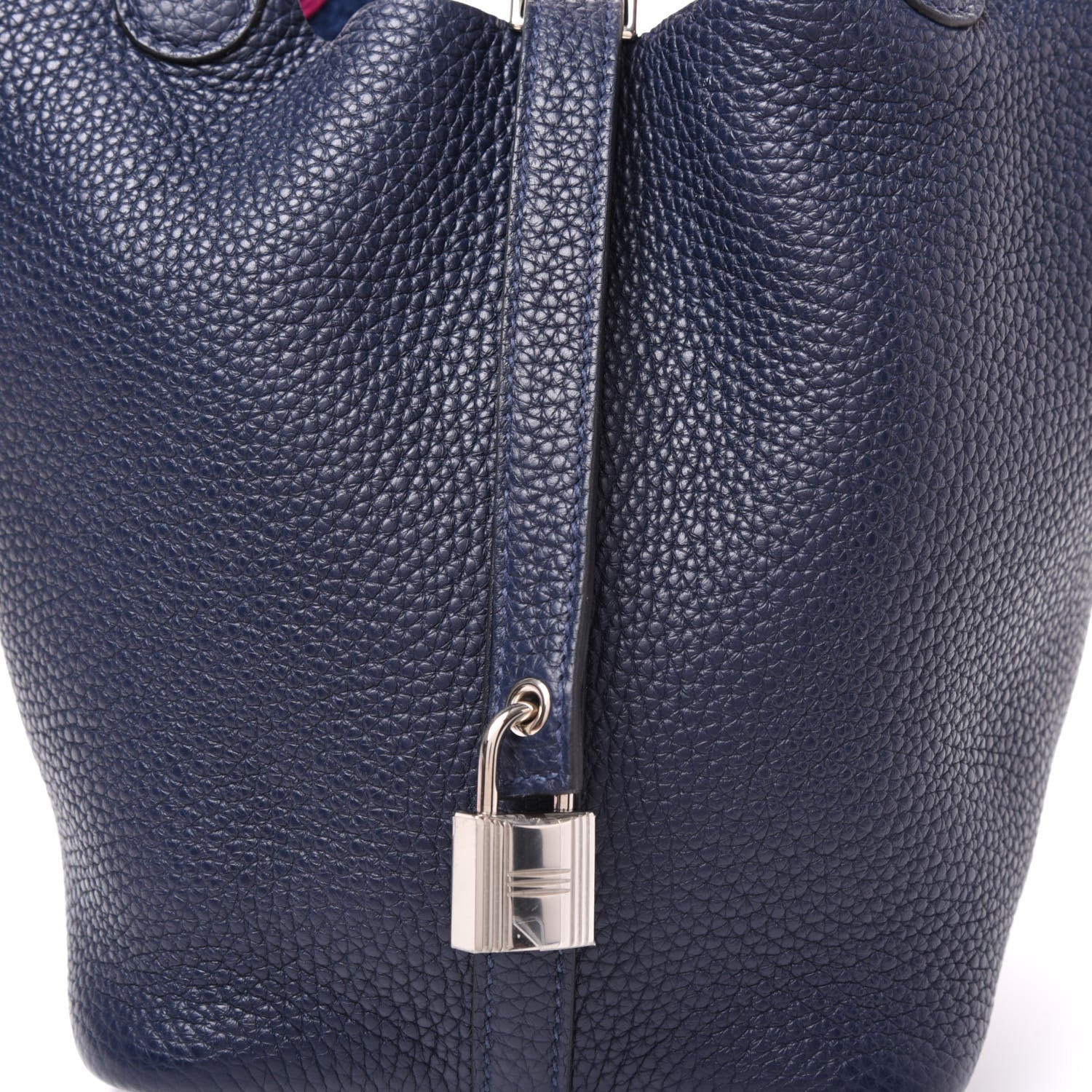 Hermes Taurillon Clemence Swift Picotin Lock 18 PM Bleu Nuit Rose Pourpre 11 of 12