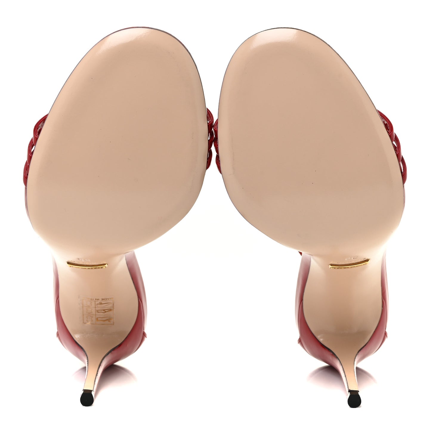 Patent Crystal Removable Bow Sandals 39 Red