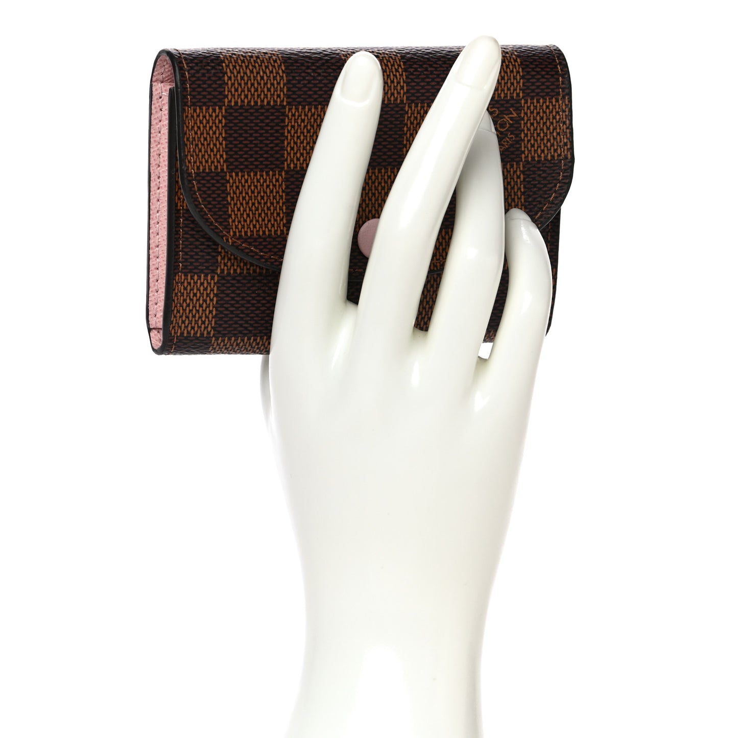 Damier Ebene Rosalie Coin Purse Rose Ballerine