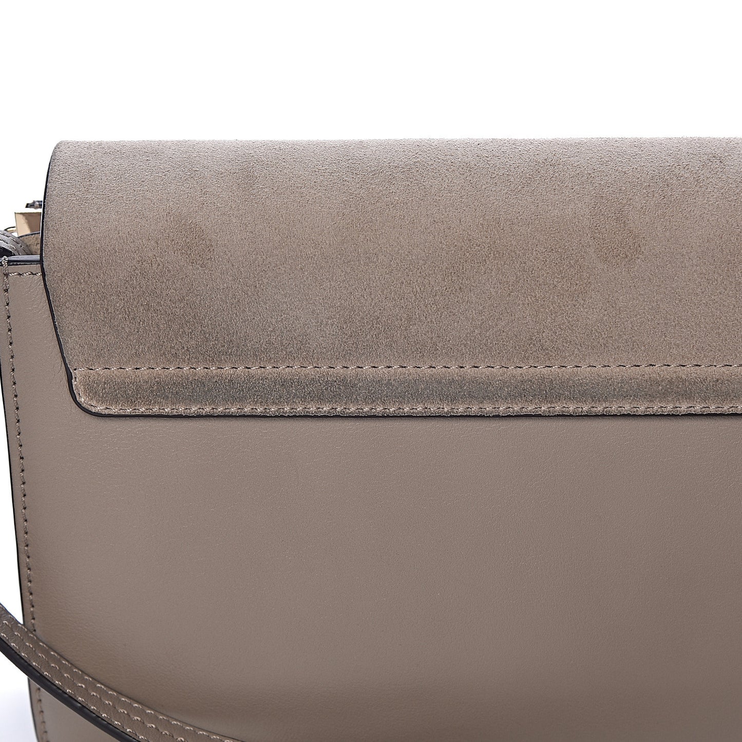 Suede Calfskin Small Faye Shoulder Bag Motty Grey