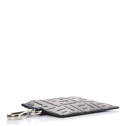 Fendi Vitello Century Bi-Color FF 1974 Embossed Coin Purse Maya Black 4 of 9