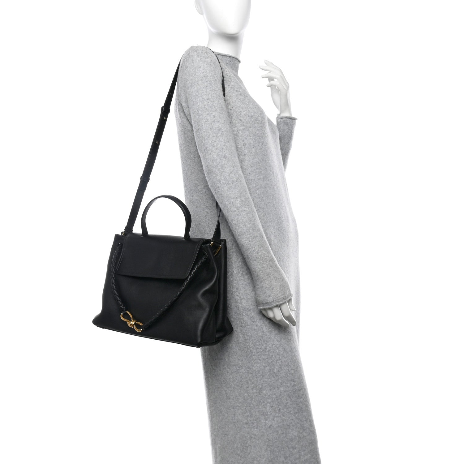 Bottega Veneta Silky Calfskin Medium Ciao Ciao Black 2 of 12