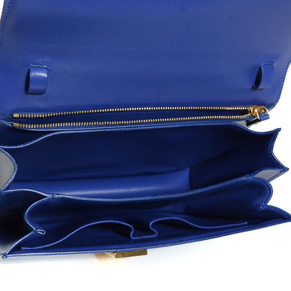 Celine Smooth Calfskin Medium Classic Box Flap Bag Blue Indigo 5 of 8