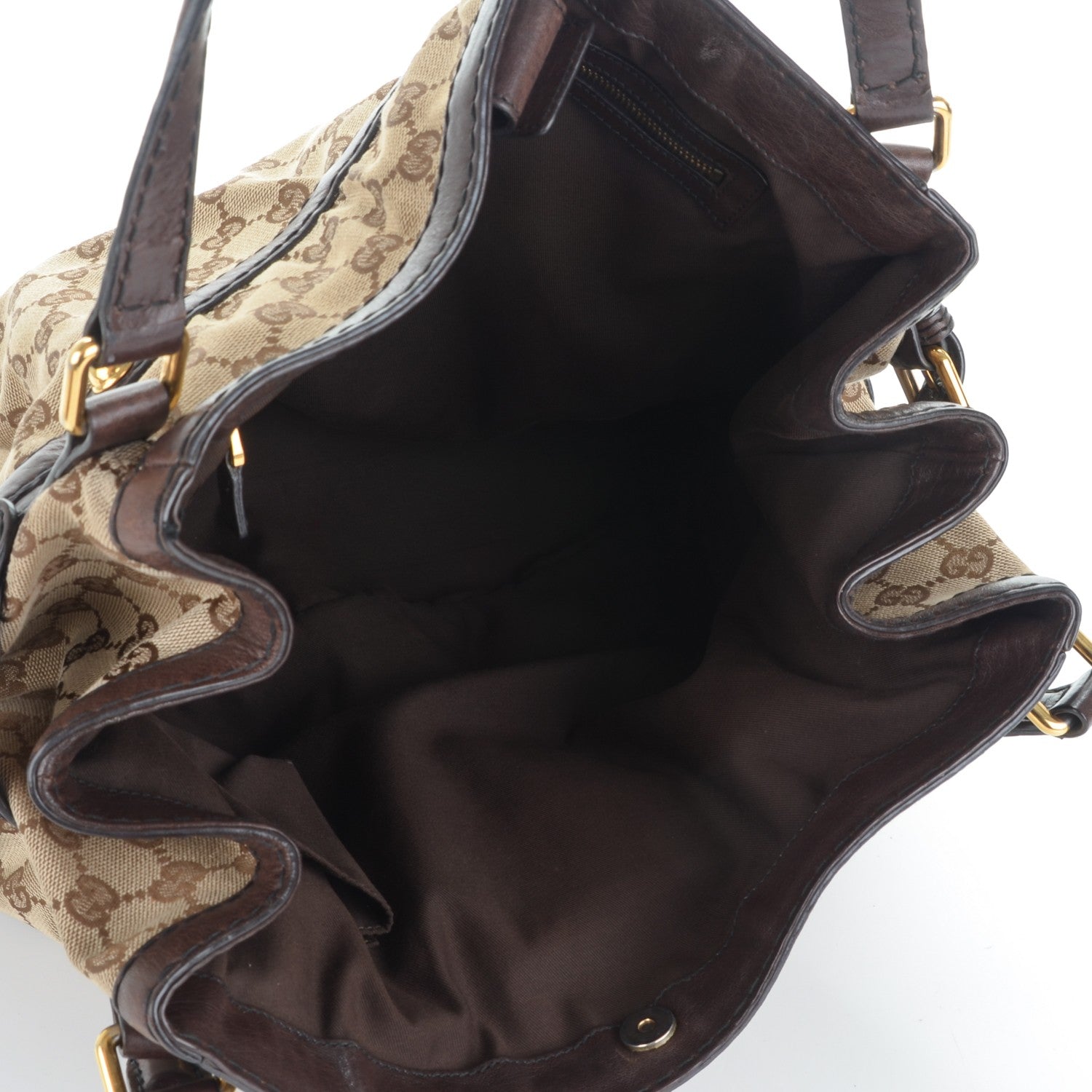 Gucci Monogram Medium Jockey Tote Dark Brown 5 of 7