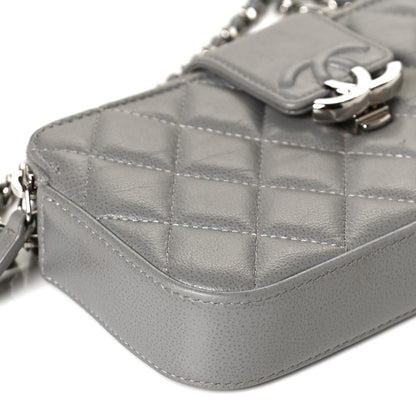 Chanel Grained Calfskin Quilted CC Box Clutch With Chain Grey 10 of 12