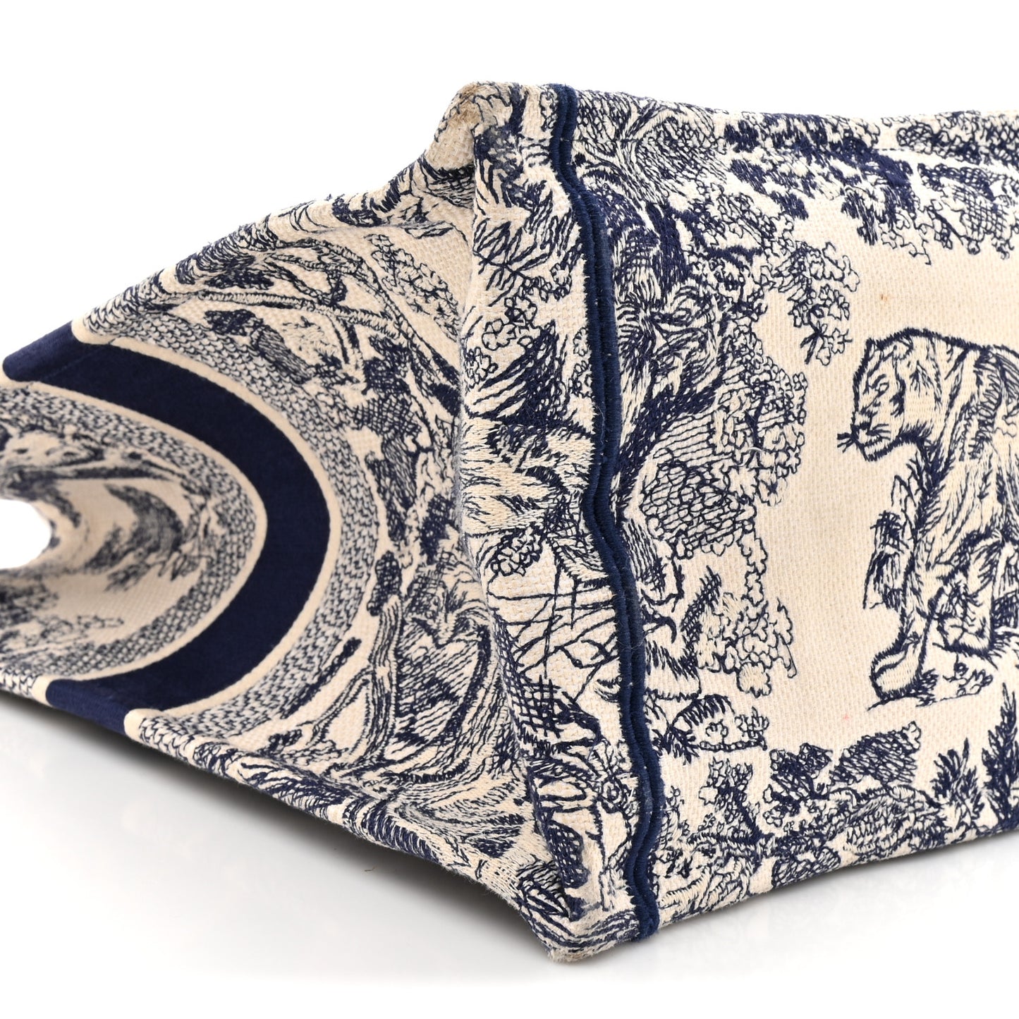 Canvas Embroidered Large Dioriviera Toile De Jouy Book Tote Blue
