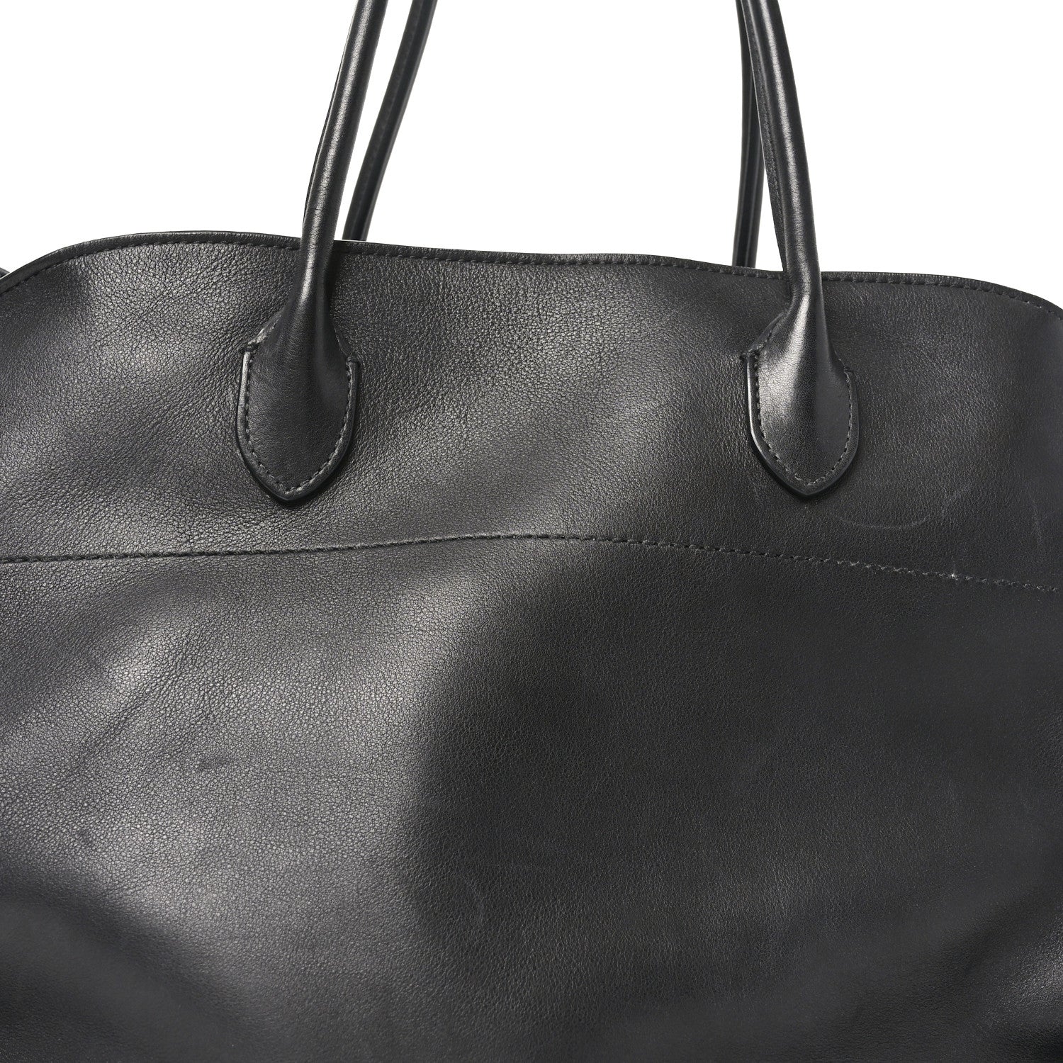 The Row Polished Saddle Calfskin Soft Margaux 17 Black 7 of 9