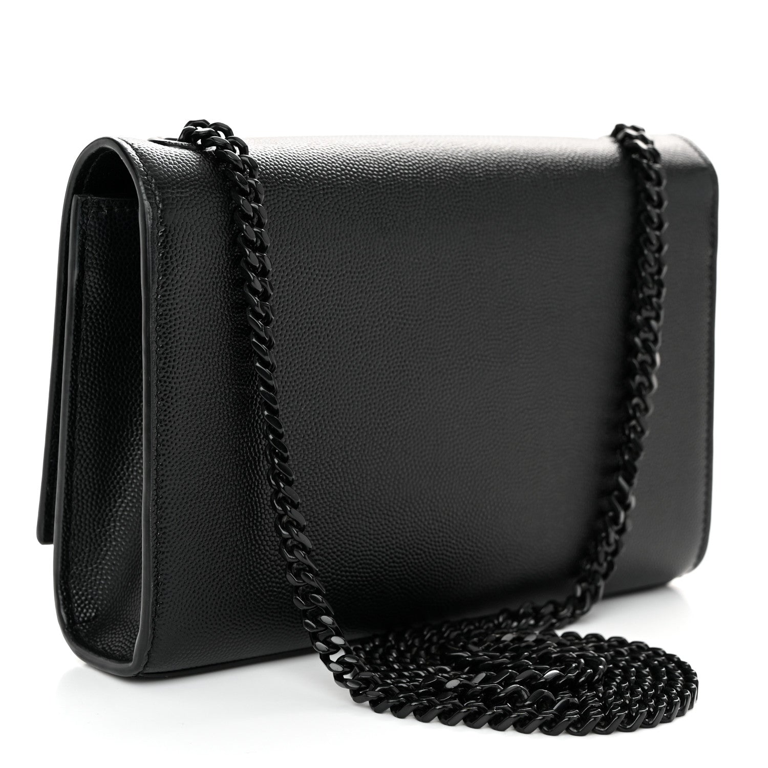 Saint Laurent Grain De Poudre Small Monogram Monochrome Kate Satchel Black 3 of 10