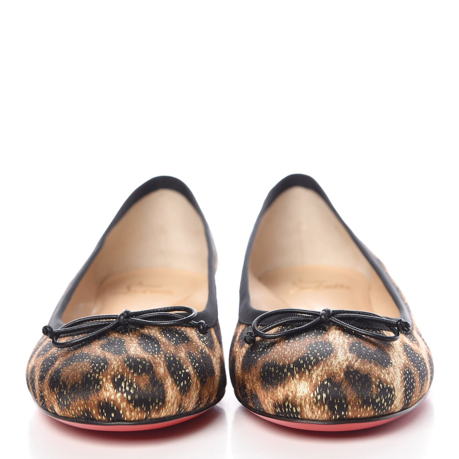 Christian Louboutin Lurex Leopard La Massine Flats 36.5 Black Gold 2 of 8