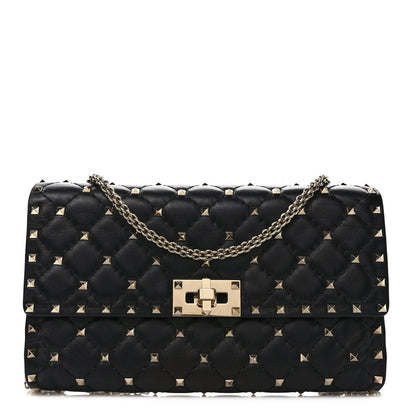 Valentino Garavani Nappa Rockstud Spike Wallet on Chain Black 1 of 11