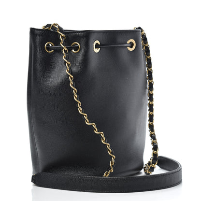 Chanel Caviar Deauville Drawstring Bucket Bag Black 3 of 12