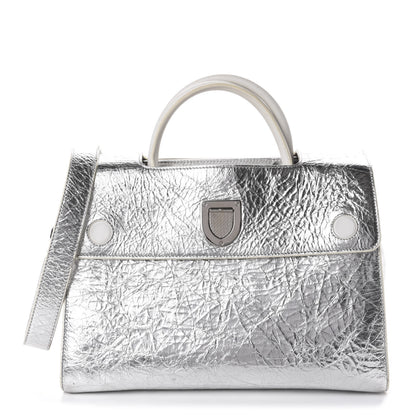 Christian Dior Metallic Calfskin Medium Diorever Flap Silver 1 of 10