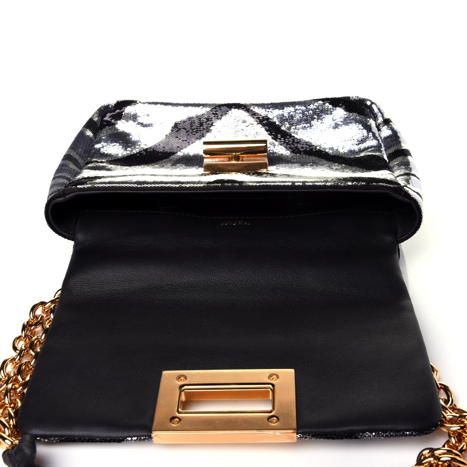 Tom Ford Sequin Zebra Print Natalia Large Bag Black Silver 10 of 12