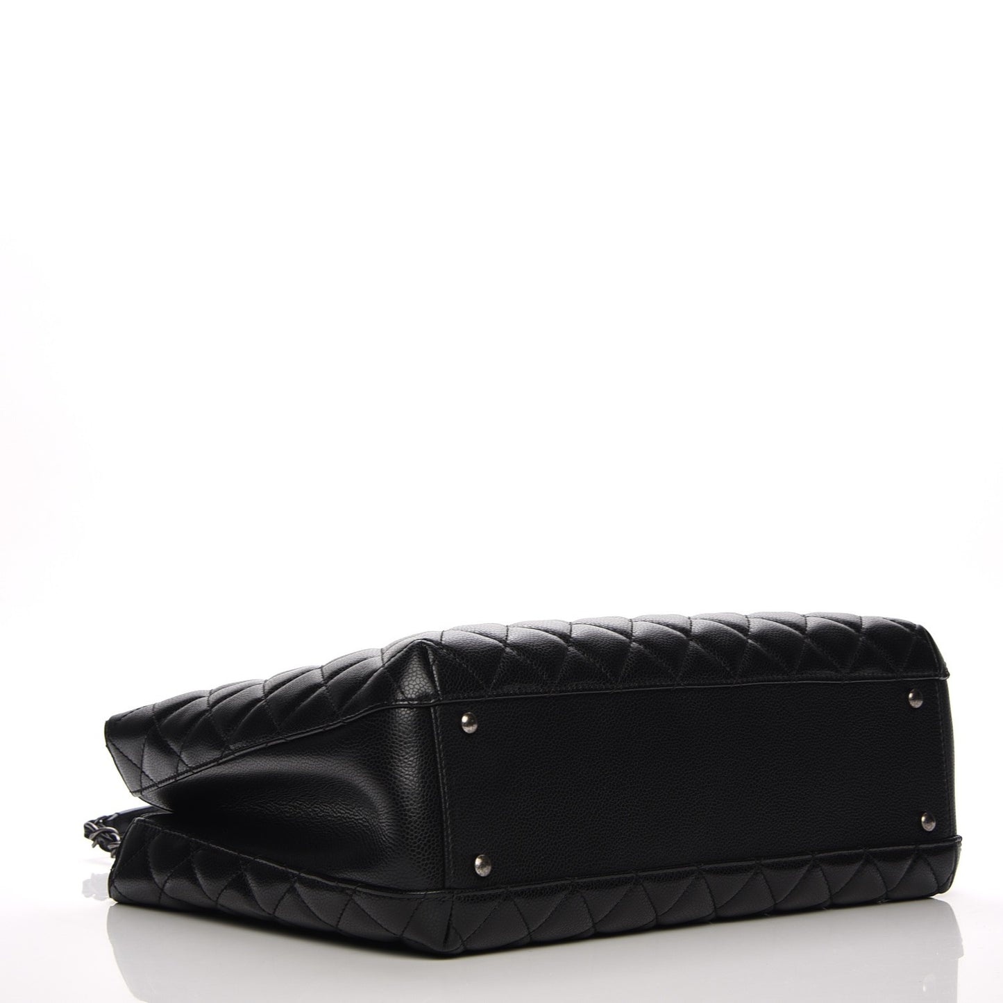 Caviar Quilted City Shopping Tote Black
