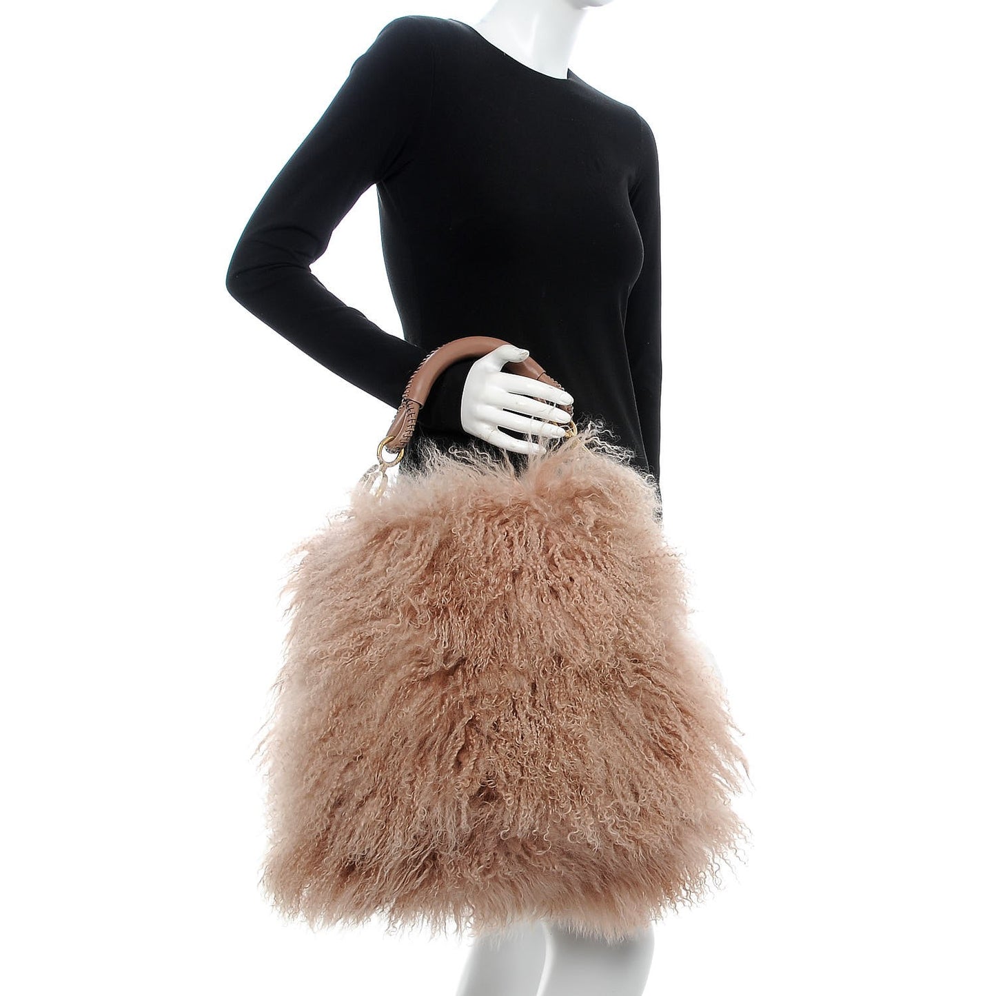 Mongolian Lamb Fur Libertine Tote Pink