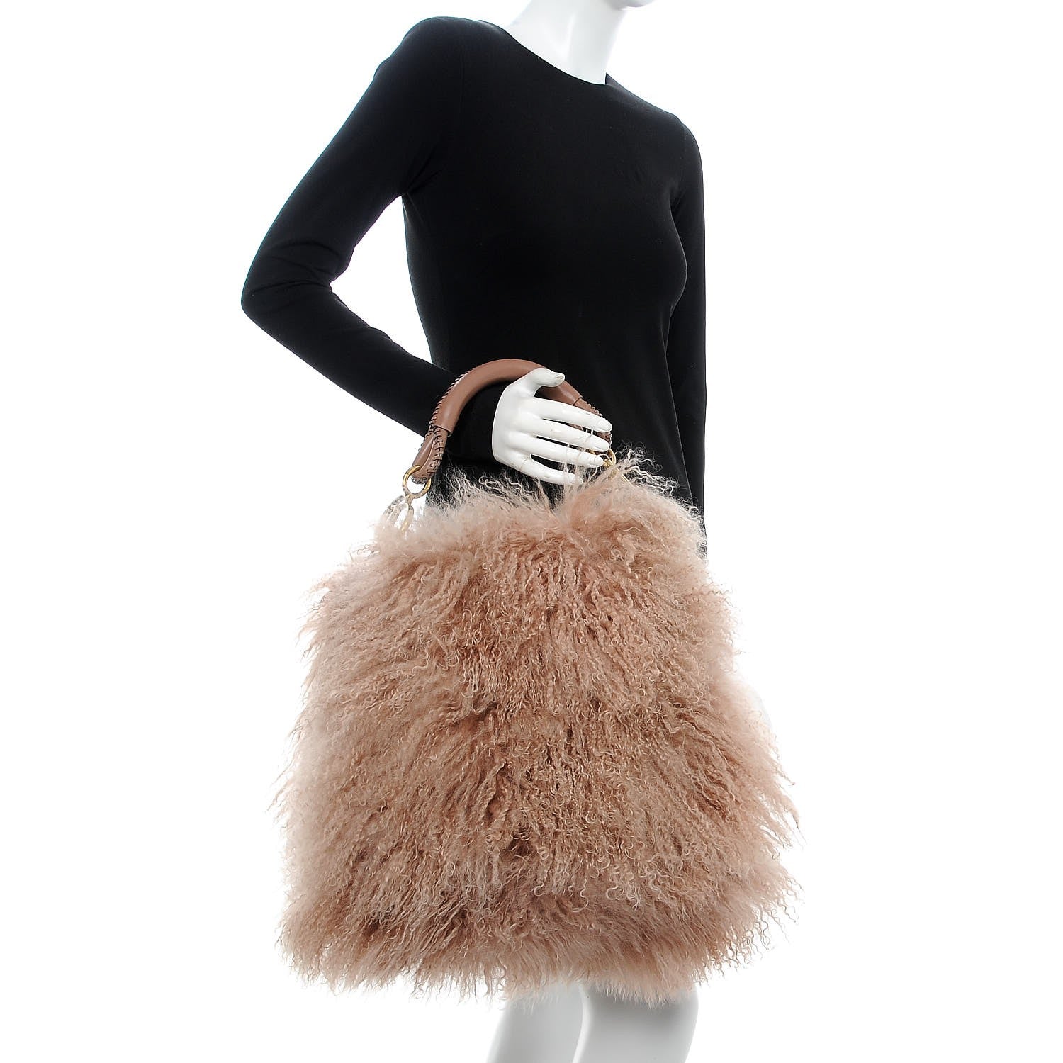 Christian Dior Mongolian Lamb Fur Libertine Tote Pink 2 of 7