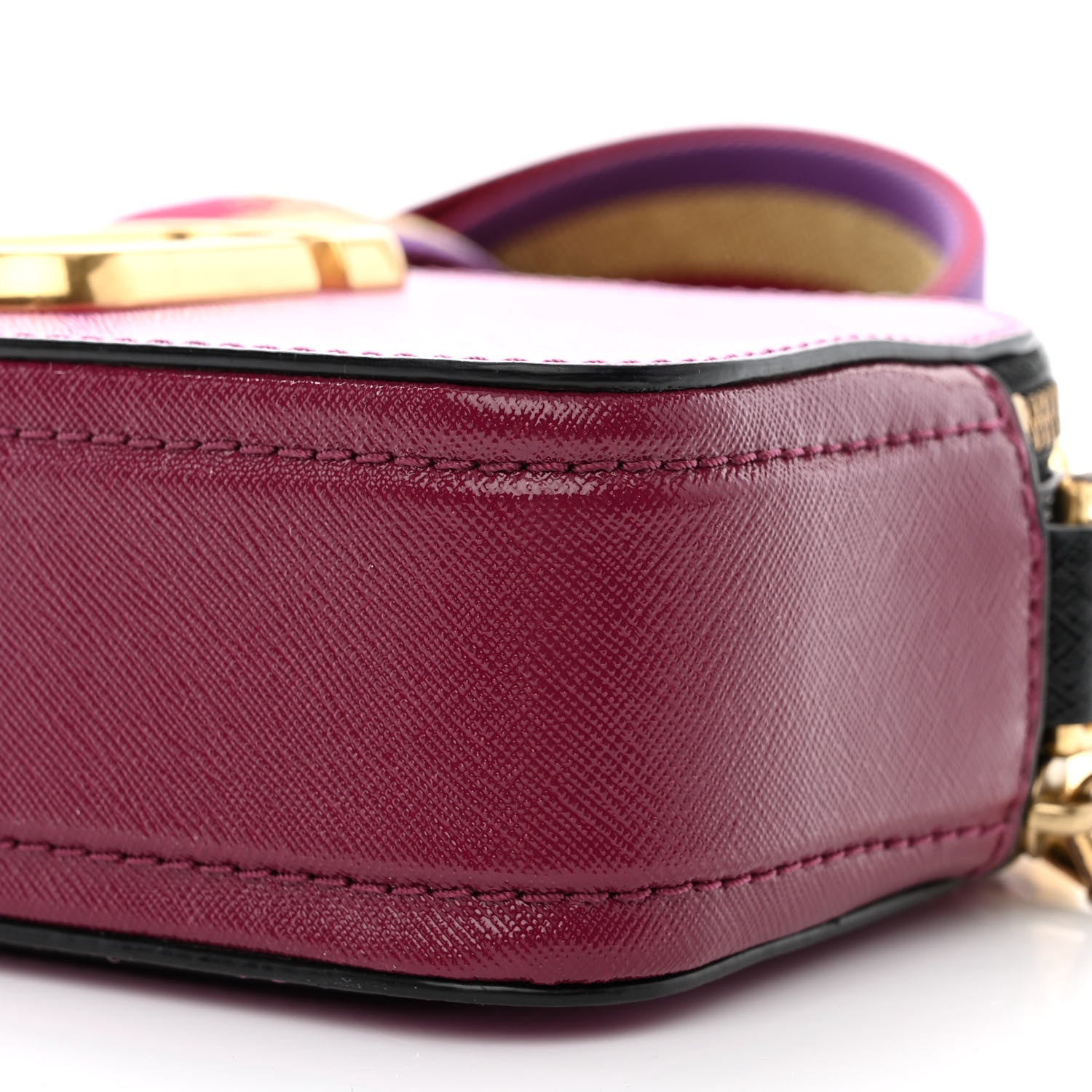 Marc Jacobs Saffiano Small Snapshot Camera Bag Purple Gold 12 of 13