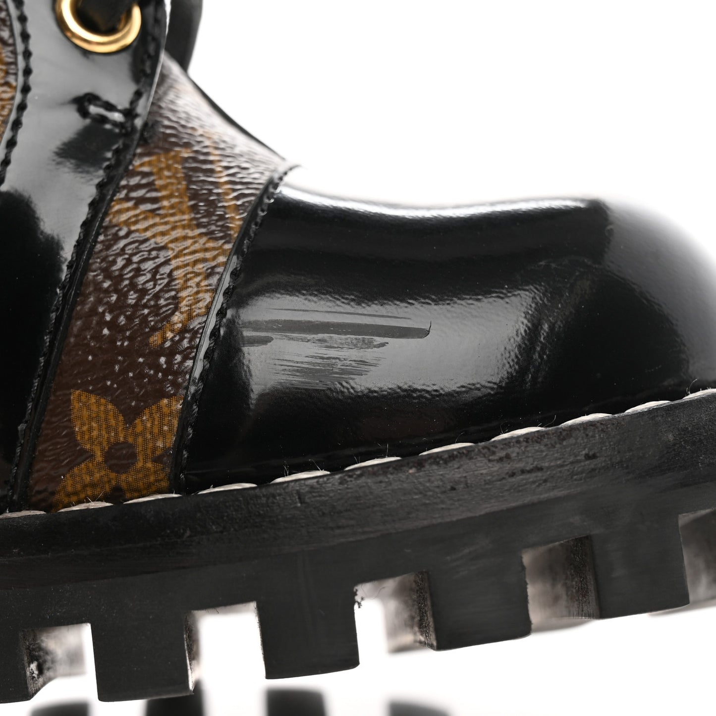 Patent Calfskin Monogram Star Trail Ankle Boots 36.5 Black