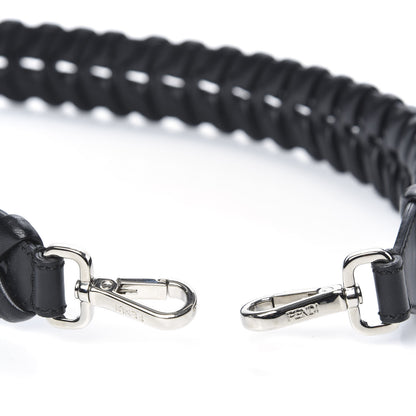 Fendi Vitello Dolce Shiny Nappa Lace Up Strap You Black 3 of 3
