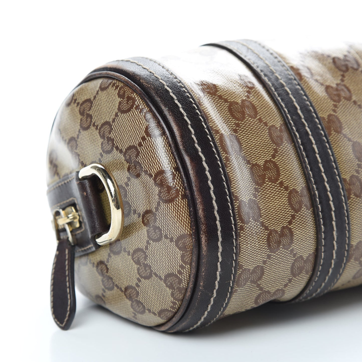 Crystal Monogram Duchessa Small Boston Bag Brown