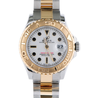 Rolex Stainless Steel 18K Yellow Gold 29mm Oyster Perpetual Date Yacht-Master Watch White 169623 1 of 9