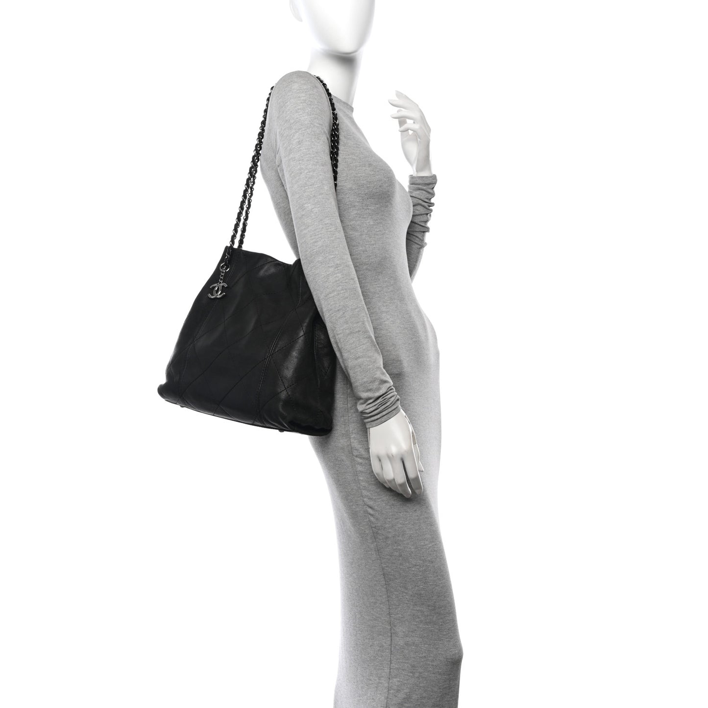 Lambskin Quilted Small Soft Touch Shoulder Bag Black