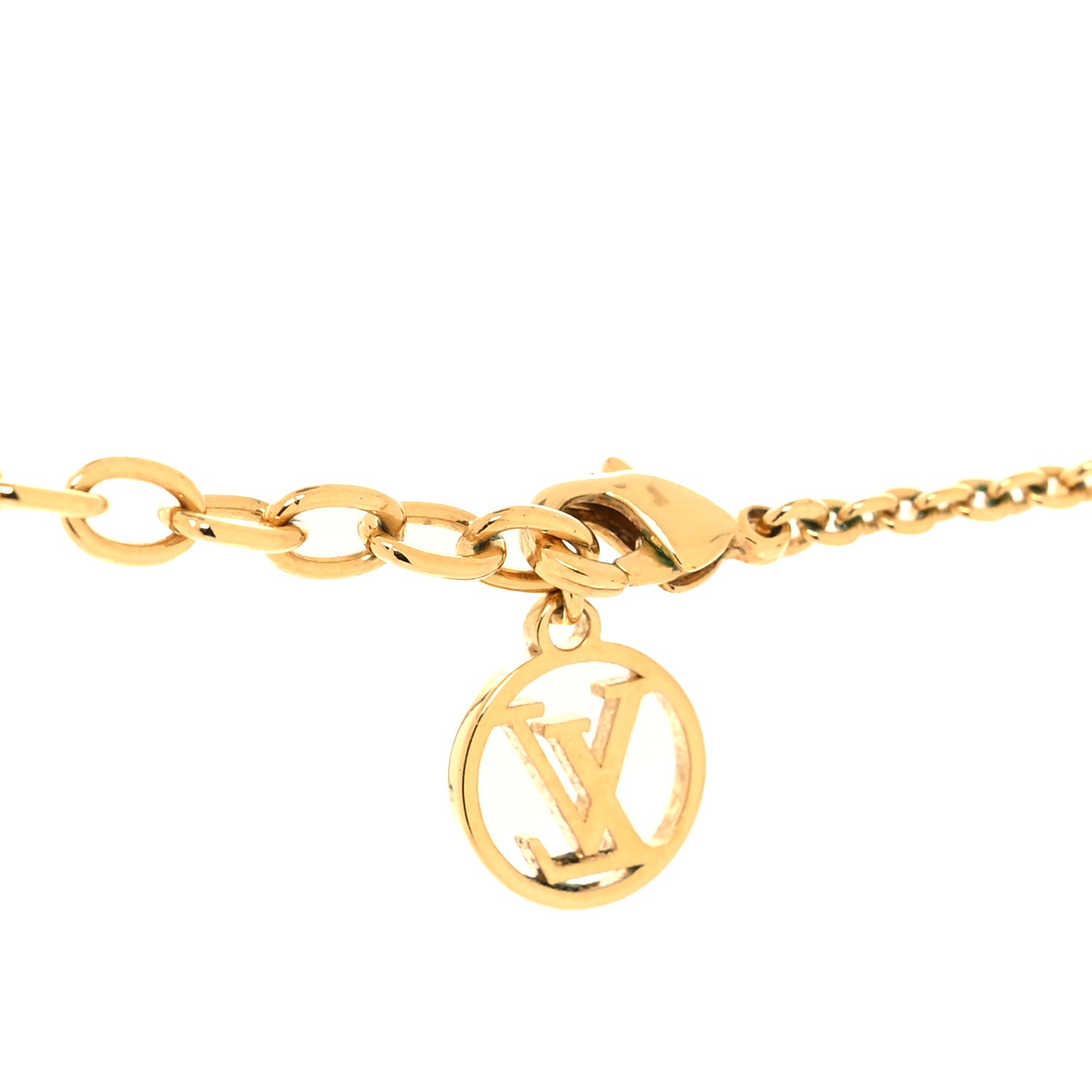 Louis Vuitton LOUIS VUITTON Crystal Essential V Necklace Gold Pink Yellow 4 of 6