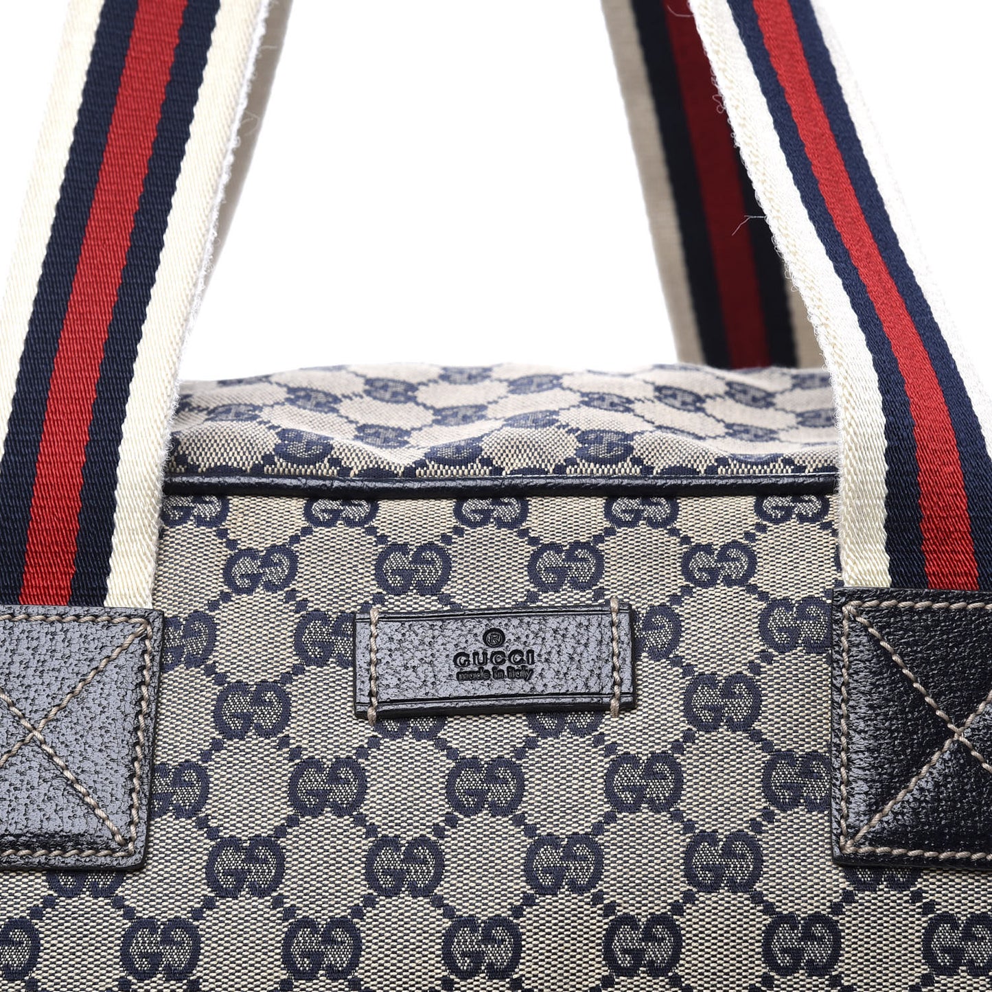 GG Monogram Web Medium Collapsable Carry On Duffle Navy