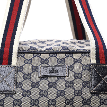 Gucci GG Monogram Web Medium Collapsable Carry On Duffle Navy 12 of 12