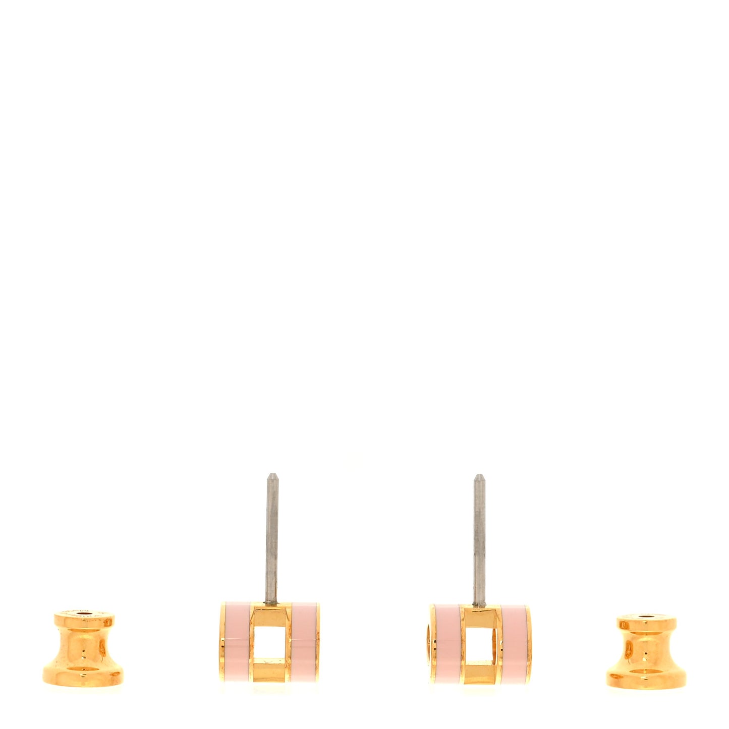 Rose Gold Lacquered Mini Pop H Earrings Rose Dragee