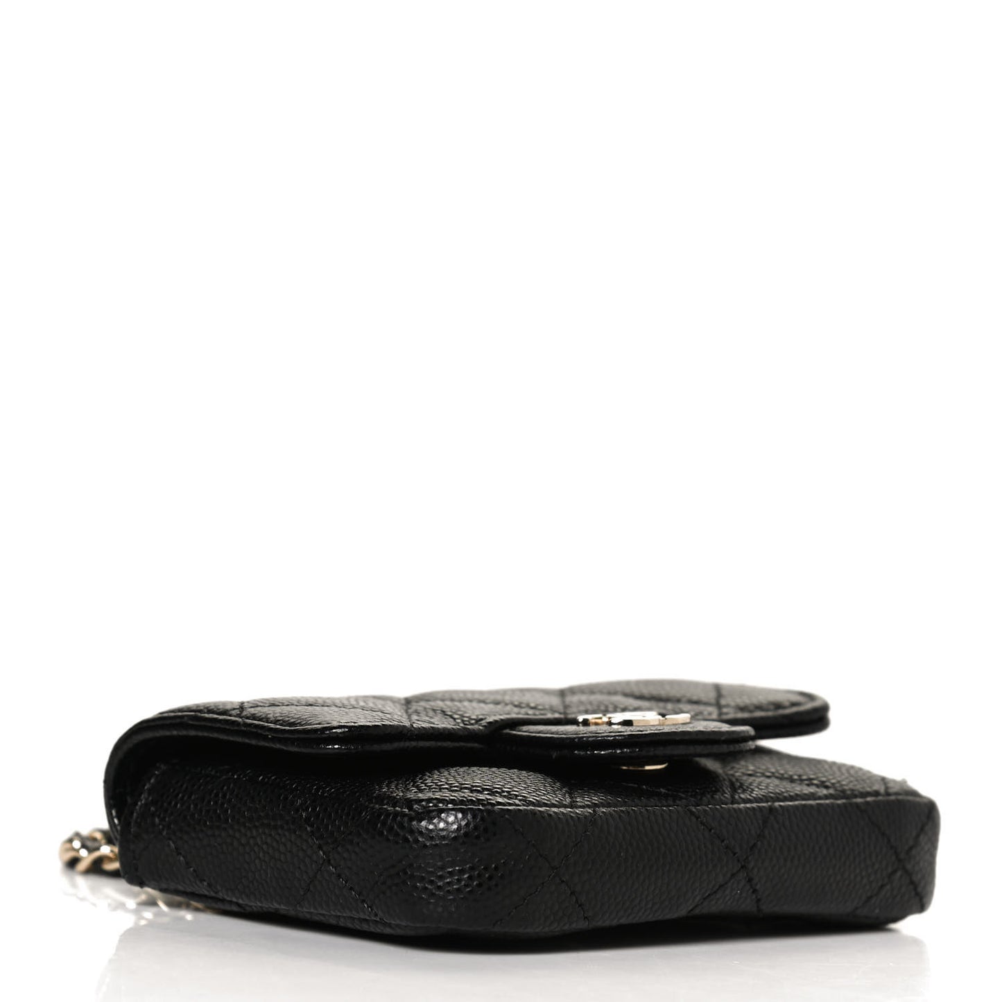 Caviar Quilted Mini Chain Belt Bag Black